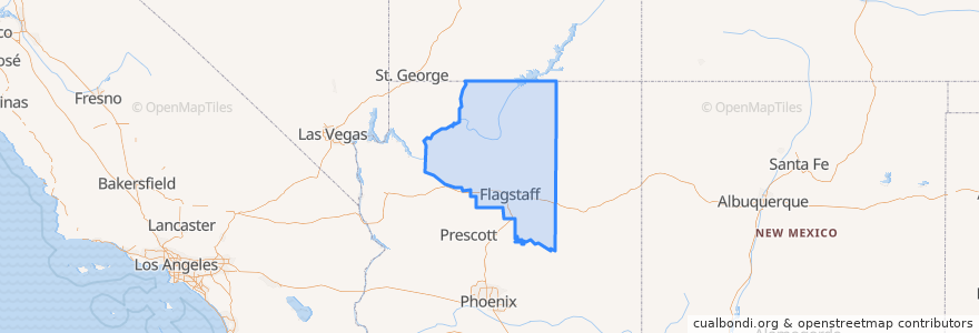 Mapa de ubicacion de Coconino County.