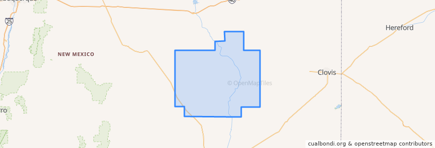 Mapa de ubicacion de De Baca County.