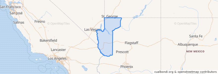 Mapa de ubicacion de Mohave County.