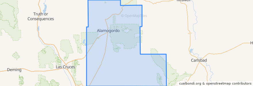 Mapa de ubicacion de Otero County.