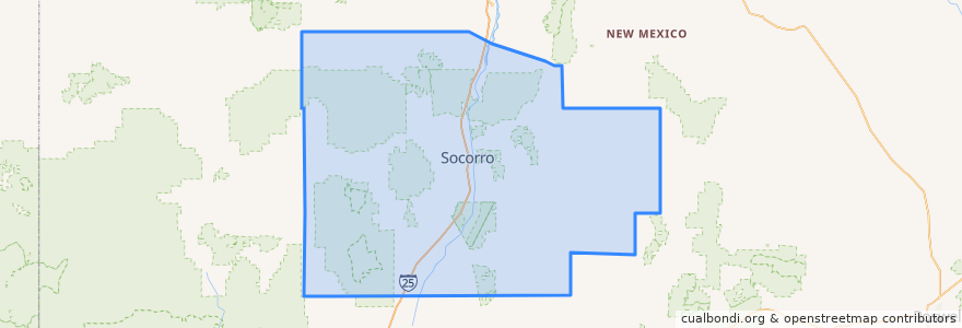 Mapa de ubicacion de Socorro County.