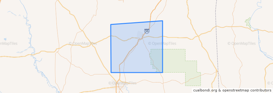 Mapa de ubicacion de Jones County.