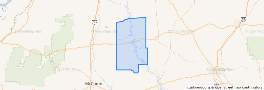 Mapa de ubicacion de Lawrence County.