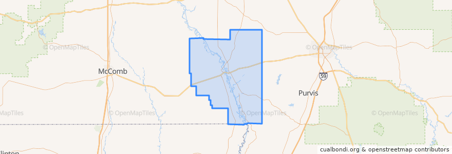 Mapa de ubicacion de Marion County.