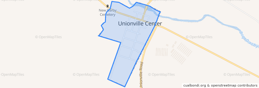 Mapa de ubicacion de Unionville Center.