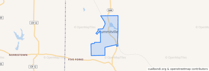 Mapa de ubicacion de Summitville.