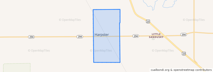 Mapa de ubicacion de Harpster.