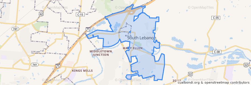 Mapa de ubicacion de South Lebanon.