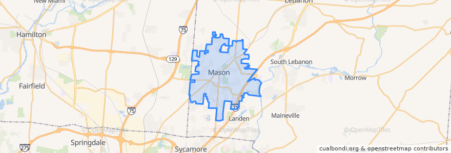 Mapa de ubicacion de Mason.