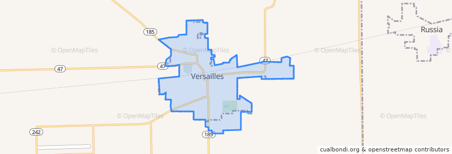 Mapa de ubicacion de Versailles.