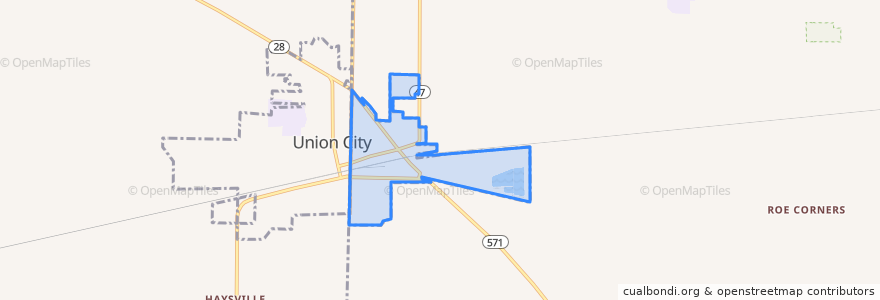 Mapa de ubicacion de Union City.