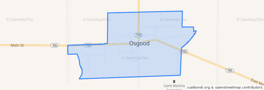 Mapa de ubicacion de Osgood.