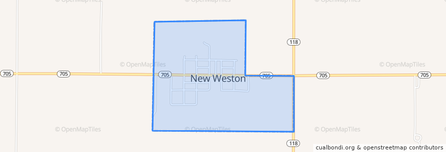 Mapa de ubicacion de New Weston.
