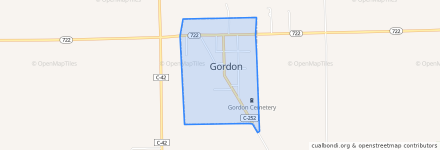 Mapa de ubicacion de Gordon.