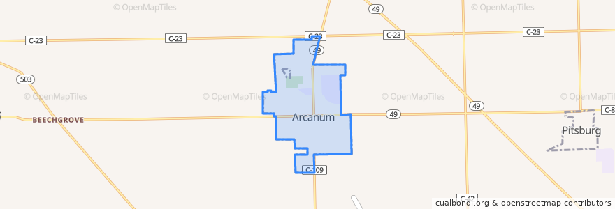 Mapa de ubicacion de Arcanum.