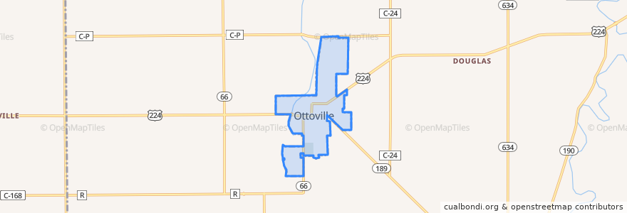Mapa de ubicacion de Ottoville.
