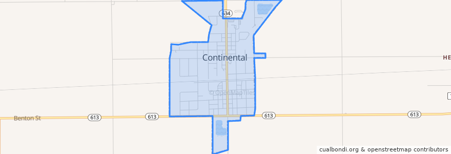 Mapa de ubicacion de Continental.