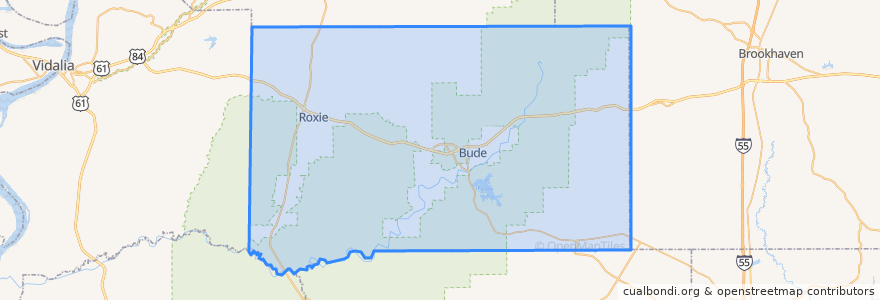 Mapa de ubicacion de Franklin County.