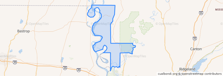 Mapa de ubicacion de Issaquena County.