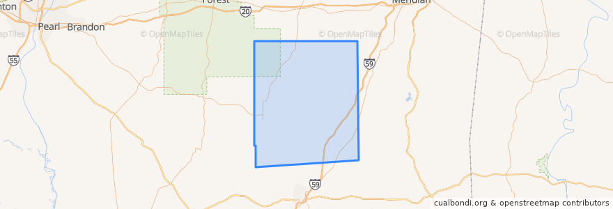 Mapa de ubicacion de Jasper County.