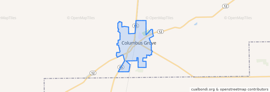 Mapa de ubicacion de Columbus Grove.