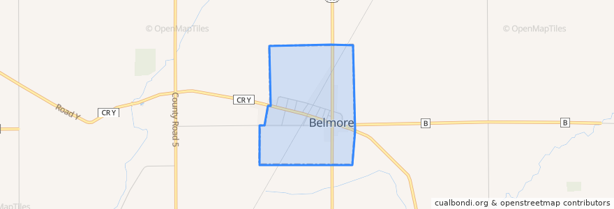 Mapa de ubicacion de Belmore.