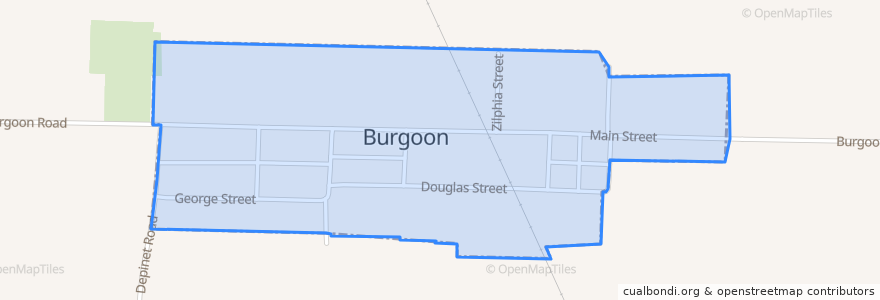 Mapa de ubicacion de Burgoon.