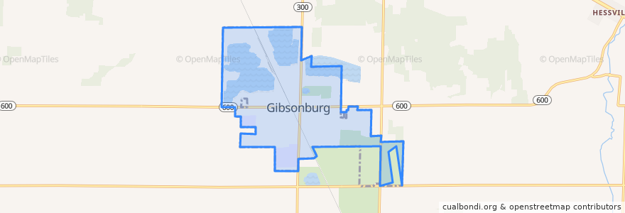 Mapa de ubicacion de Gibsonburg.
