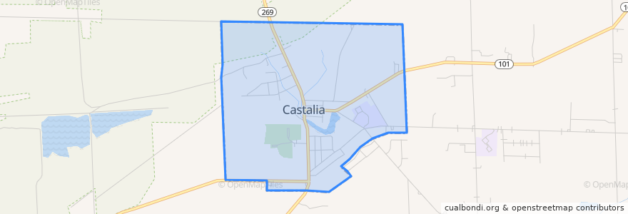 Mapa de ubicacion de Castalia.