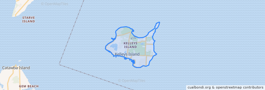 Mapa de ubicacion de Kelleys Island.
