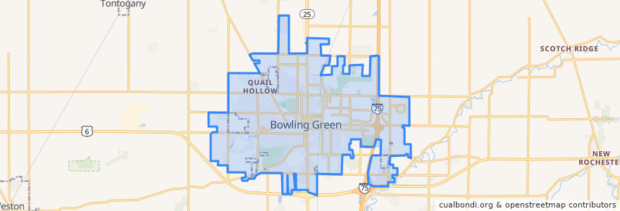 Mapa de ubicacion de Bowling Green.