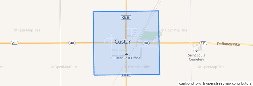 Mapa de ubicacion de Custar.