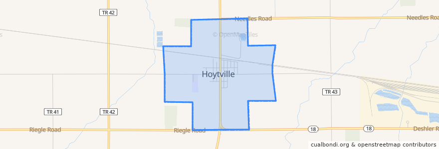 Mapa de ubicacion de Hoytville.