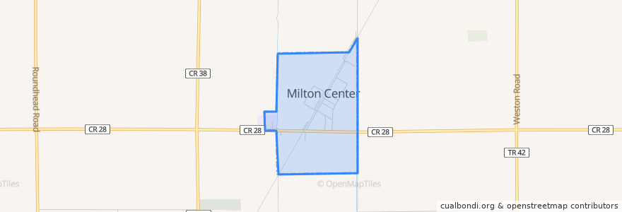 Mapa de ubicacion de Milton Center.