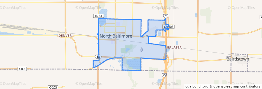 Mapa de ubicacion de North Baltimore.