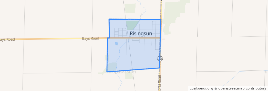 Mapa de ubicacion de Risingsun.