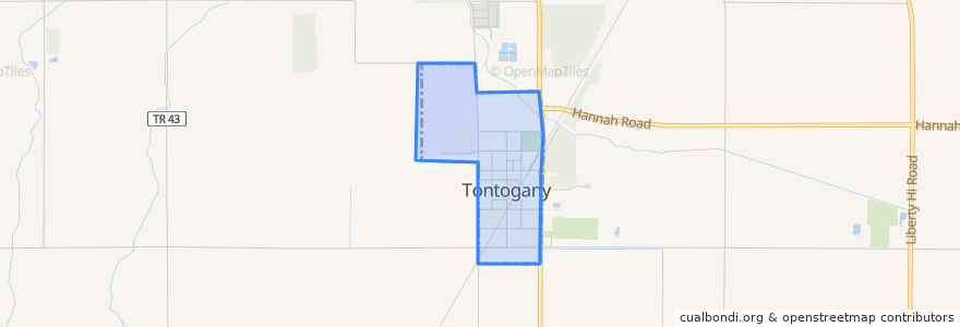 Mapa de ubicacion de Tontogany.