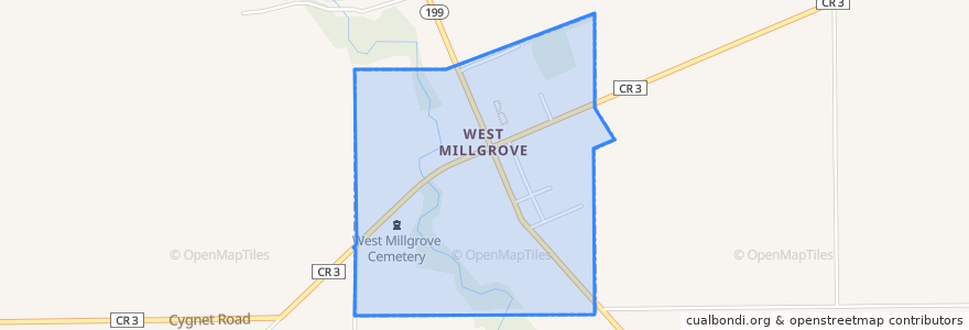Mapa de ubicacion de West Millgrove.