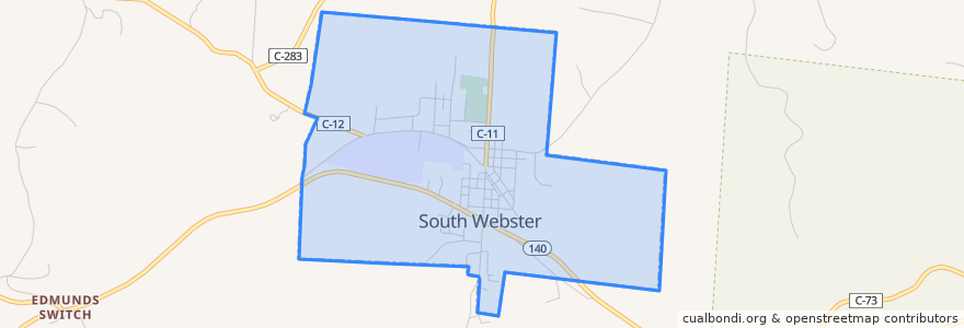 Mapa de ubicacion de South Webster.