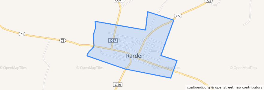 Mapa de ubicacion de Rarden.