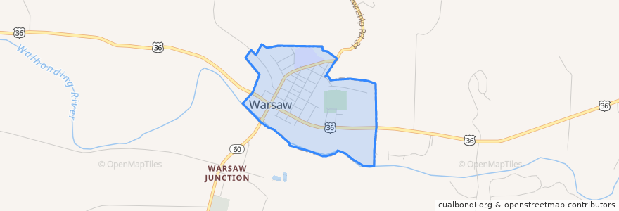 Mapa de ubicacion de Warsaw.