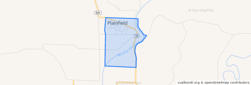 Mapa de ubicacion de Plainfield.