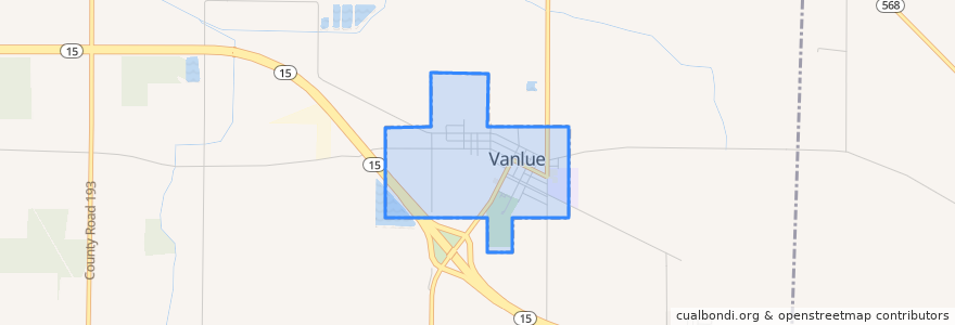 Mapa de ubicacion de Vanlue.