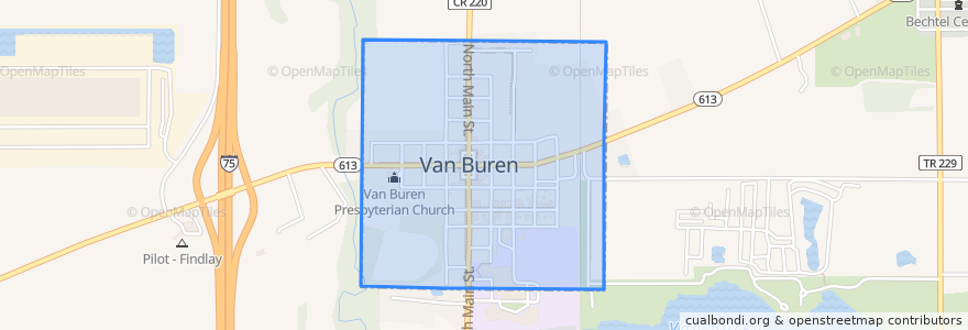 Mapa de ubicacion de Van Buren.