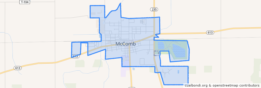 Mapa de ubicacion de McComb.