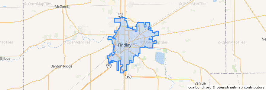 Mapa de ubicacion de Findlay.