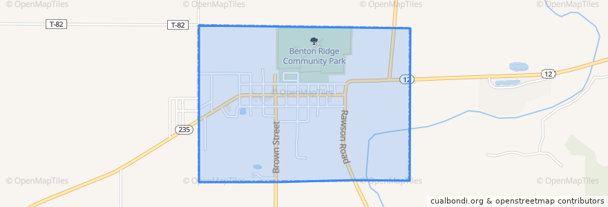 Mapa de ubicacion de Benton Ridge.