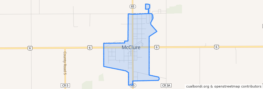 Mapa de ubicacion de McClure.