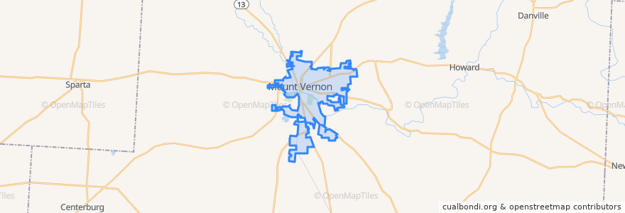 Mapa de ubicacion de Mount Vernon.