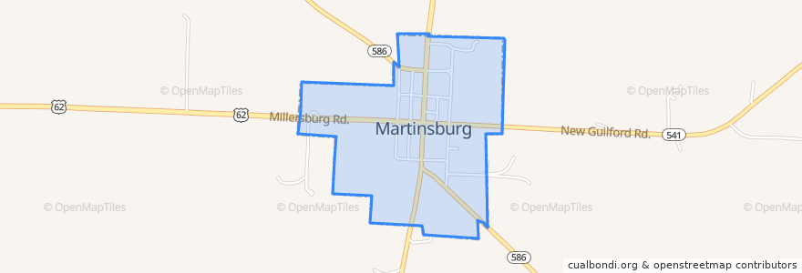 Mapa de ubicacion de Martinsburg.